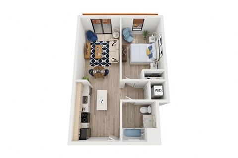 Blake - B8 Floor Plan - One Bedroom - 741 sf