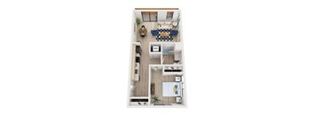 Blake - B9 Floor Plan - One Bedroom - 766 sf