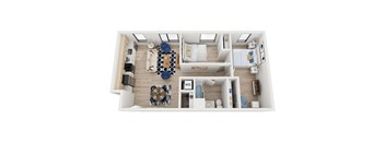 Blake - C2 Floor Plan - Two Bedroom - 905 sf