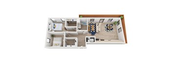 Blake - C4 Floor Plan - Two Bedroom - 1043 sf