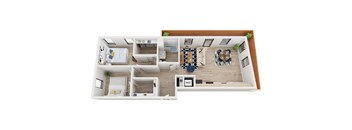 Blake - C5 Floor Plan - Two Bedroom - 1058 sf