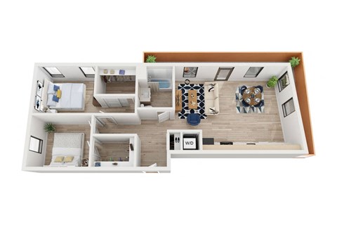Blake - C5 Floor Plan - Two Bedroom - 1058 sf