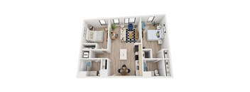 Blake - C6 Floor Plan - Two Bedroom Two Bath - 1079 sf