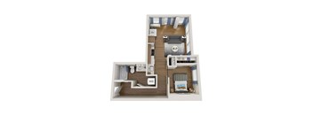 595 square foot 1 bedroom with no balcony.