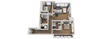 993 square foot 2 bedroom with no balcony.