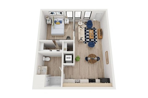 Blake - LW1 Floor Plan - Live Work Loft One Bedroom - 756 sf