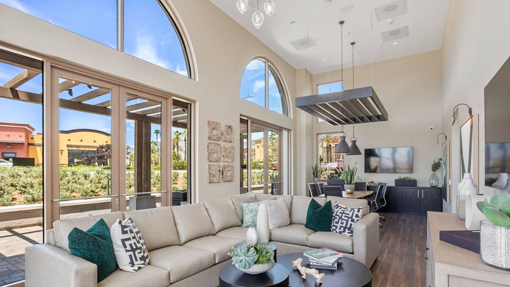 upland apartments clubhouse lounge area