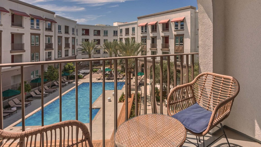 upland apartments exterior deck view of pool