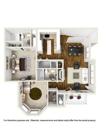 Two bedroom, two bath apartment home in Montgomery The Camellia