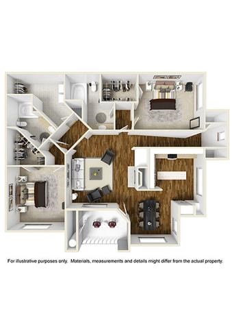 Two bedroom, two bath apartment home in Montgomery The Fir