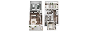 A series of images showing different layouts of a house with a car parked in the driveway. at Allier Foley, Foley, AL 36535
