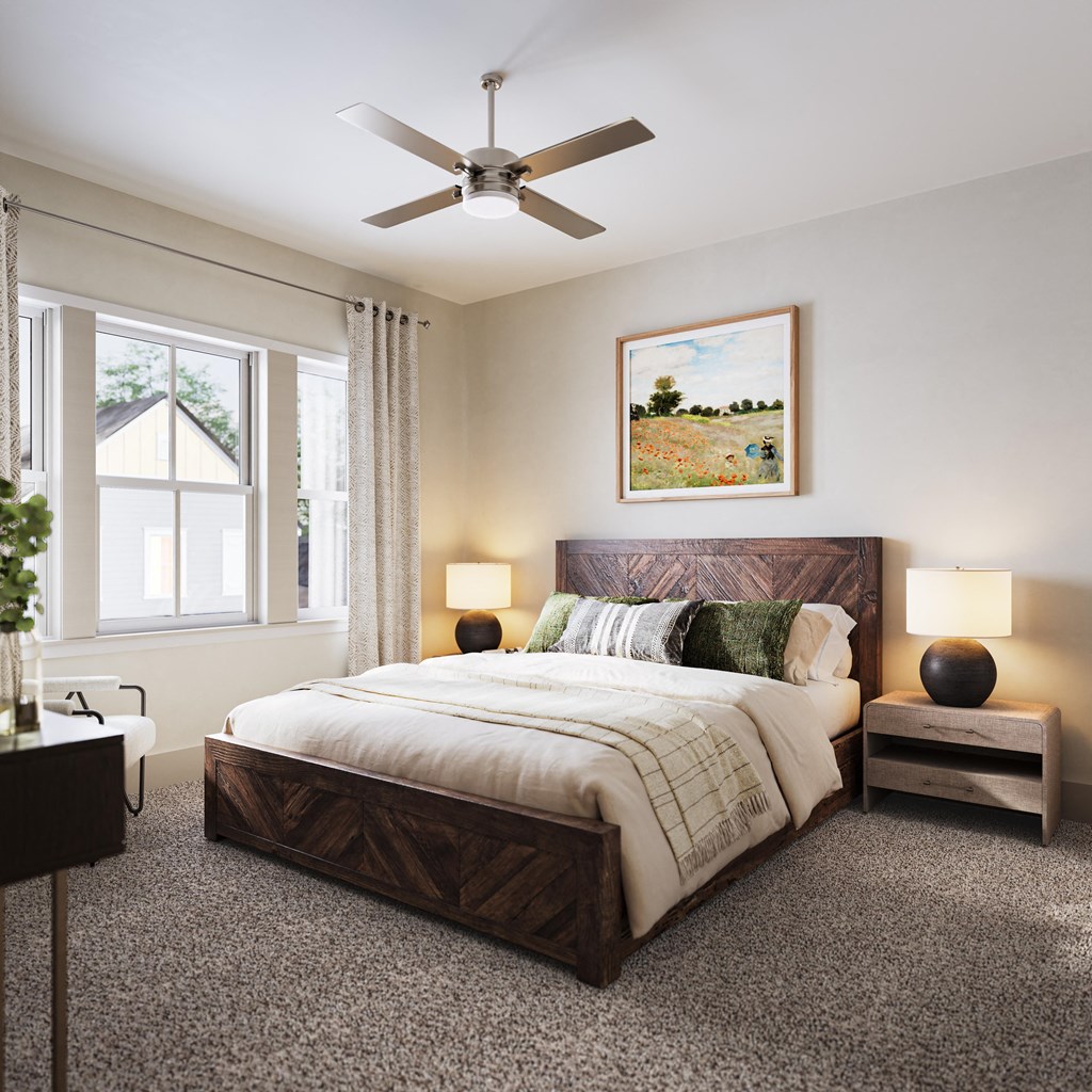 Bedroom With Ceiling Fan at Allier Gulf Shores, Gulf Shores