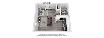 a 1 bedroom floor plan is available at the heritage at legacy apartments in hurst, tx