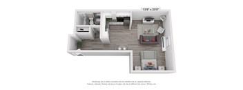 a floor plan of a 1 bedroom apartment