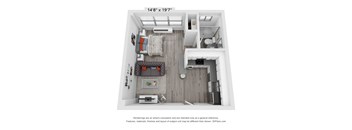 a floor plan of a 1 bedroom apartment