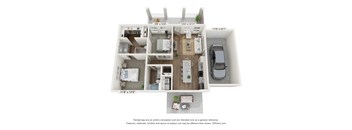 Two Bedroom Floorplan at Allier Heartwood, Richmond Hill, 31324