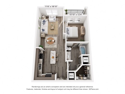 a 1 bedroom floor plan  villa residences  460 sq ft