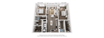 B3 Floorplan at Parkside Apartments, Birmingham, AL