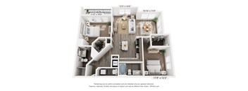 B4 Floorplan at Parkside Apartments, Birmingham, 35233