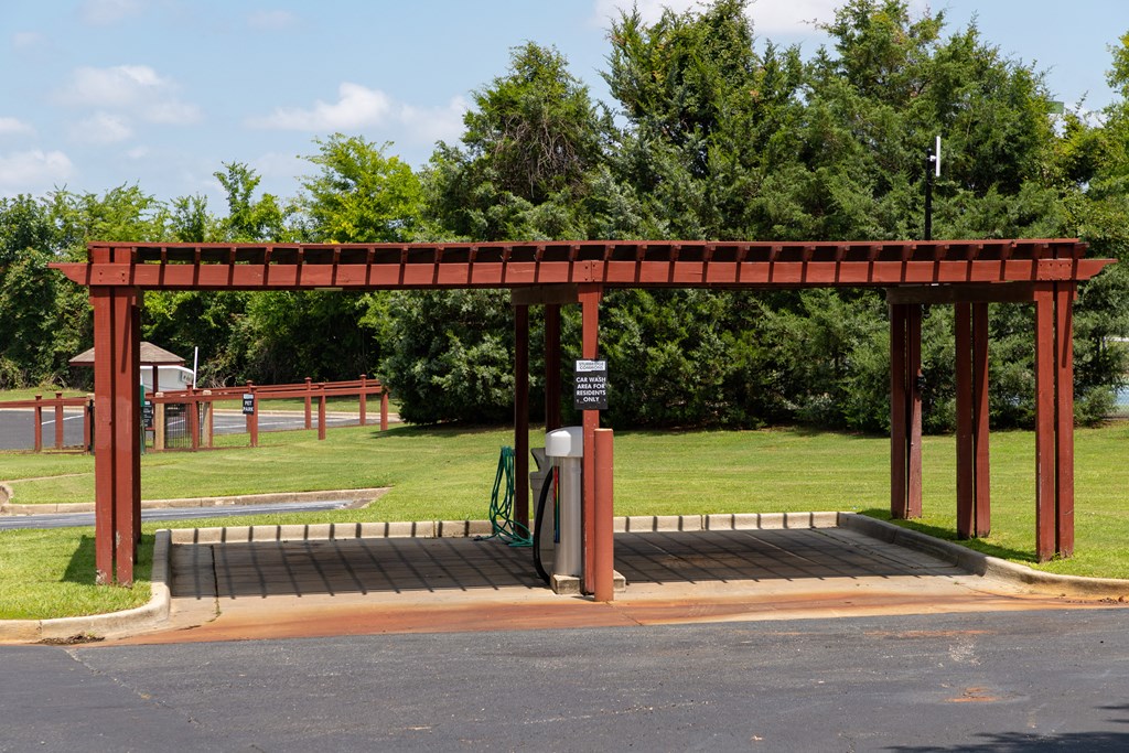 a gas station at a park