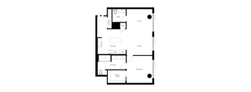 A9 one bedroom floor plan at Figueroa Eight