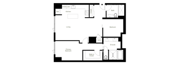 B3 two bedroom floor plan at Figueroa Eight