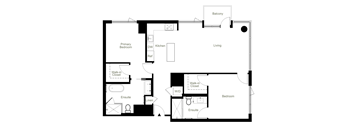 B4 two bedroom floor plan at Figueroa Eightnd