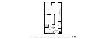 1 bed 1 bath 537 sq ft