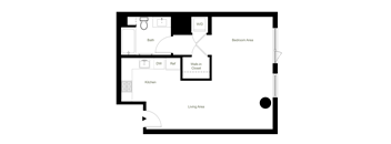 S2 studio floor plan at Figueroa Eight