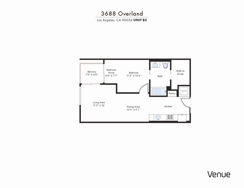 B5 Floor Plan at Venue, Los Angeles, CA, 90034