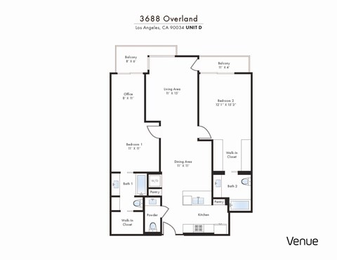 D Floor Plan at Venue, Los Angeles, 90034