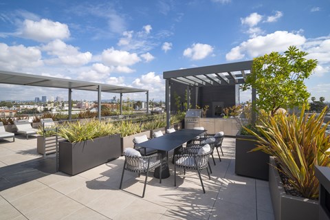 Keystone rooftop with BBQ and lounge seating
