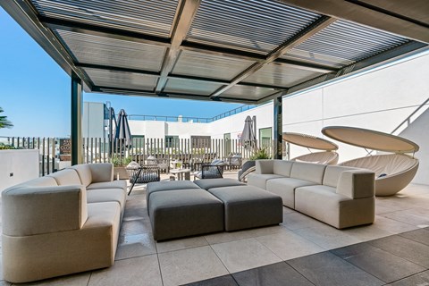 Rooftop lounge seating