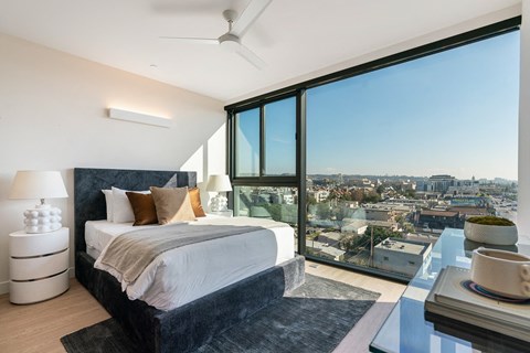 Bedrooms with open city views