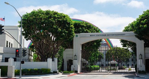 Sony Studios and their iconic rainbow just outside your door