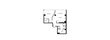 A black and white image of a floor plan for a home.