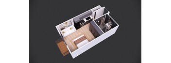 The Lodge Studio Floorplan 2 at The Lodge Apartments, Tulsa, OK 74129