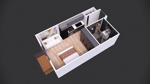 The Lodge Studio Floorplan 2 at The Lodge Apartments, Tulsa, OK 74129