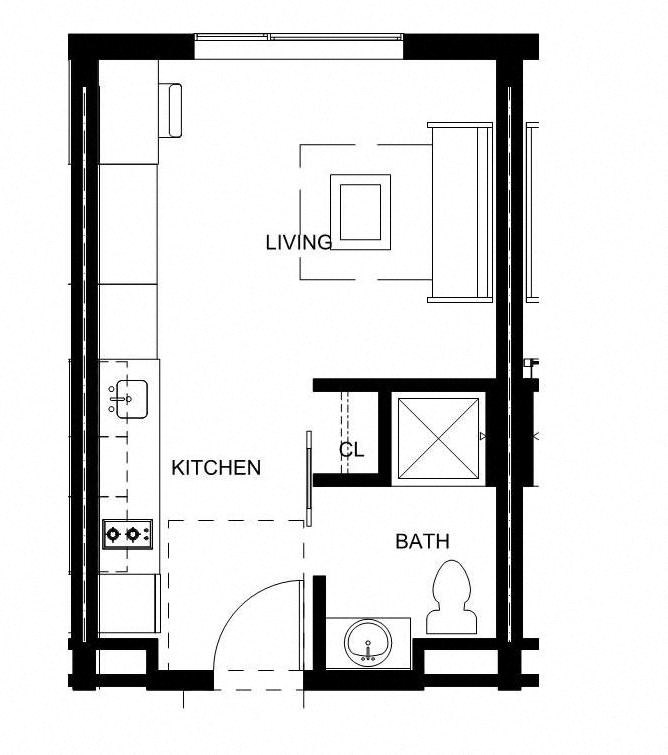 a floor plan of a small house with bedrooms and a bathroom