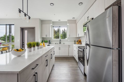 Stainless steel appliances and modern finishes at Alta Crossing Apartments.