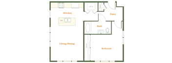 1 Bedroom 1 Bath (A)