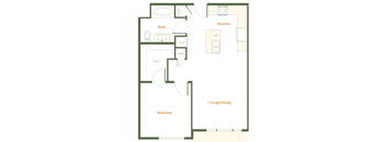 1 Bedroom 1 Bath (B)