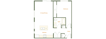 1 Bedroom 1 Bath (D)