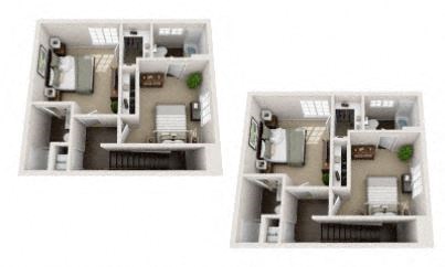 two pictures of a house with a floor plan