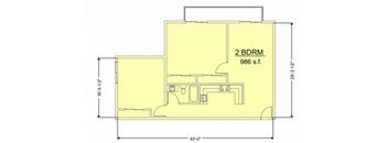 Two Bedroom One Bath (B1)