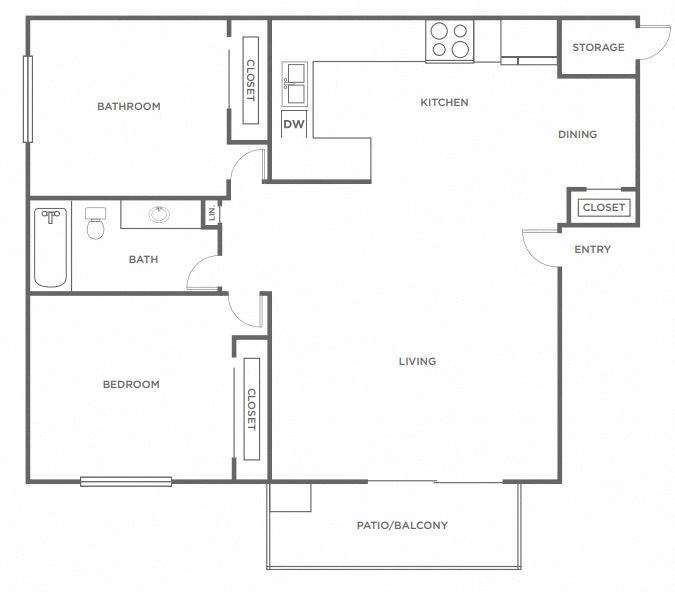 a plan of a house with a bedroom and a living room