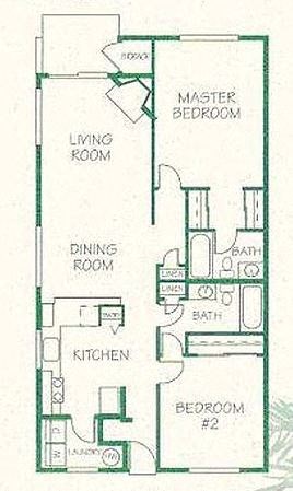 floor plan of a duplex with a living room and a dining room