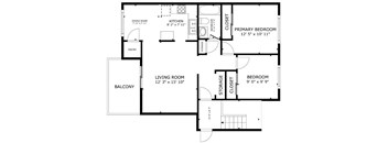 A black and white image of a floor plan for a house.