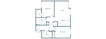 2 Bedroom 2 Bath (F)