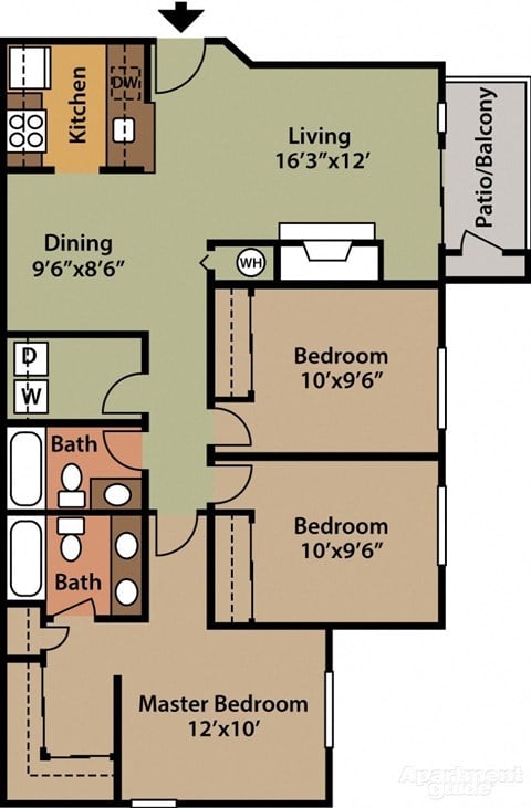 a floor plan of a house with a kitchen and a living room